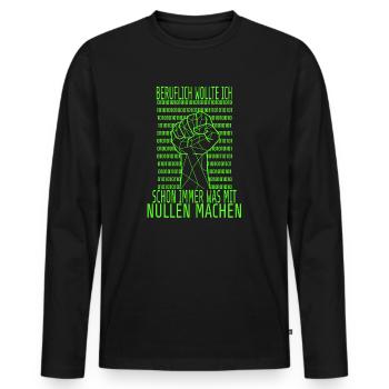 Informatiker Programmiere Humor Geschenkidee - Männer Premium Bio Langarmshirt - Schwarz - Vorne - Nico (187cm)