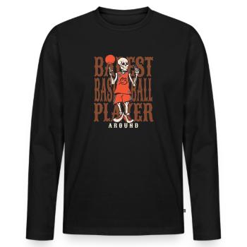 Halloween Le plus mauvais joueur de basket-ball autour - T-shirt manches longues Premium bio Homme - noir - Devant - Nico (187cm)