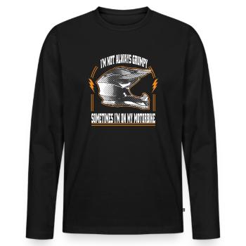 Motorcyclist Motorcycle Quote Humor Gift Idea - Men's Premium Organic Long Sleeve Shirt - black - Front - Nico (187cm)