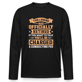 Pensioner Retirement Pension Humor Gift Idea Grandpa - Men's Premium Organic Long Sleeve Shirt - black - Front - Nico (187cm)