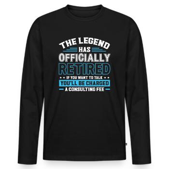 Pensioner Retirement Pension Humor Gift Idea Grandpa - Men's Premium Organic Long Sleeve Shirt - black - Front - Nico (187cm)