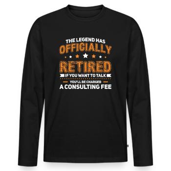 Pensioner Retirement Pension Humor Gift Idea Grandpa - Men's Premium Organic Long Sleeve Shirt - black - Front - Nico (187cm)