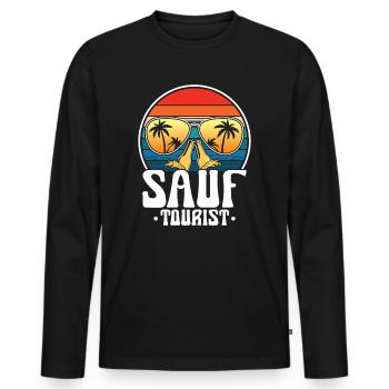 Mallorca Party Humor Spruch Sauf Tourist - Männer Premium Bio Langarmshirt - Schwarz - Vorne - Nico (187cm)