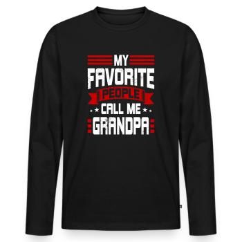 Opa Großvater Mes gens préférés m’appellent grand-père - T-shirt manches longues Premium bio Homme - noir - Devant - Nico (187cm)