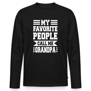 Opa Großvater Mes gens préférés m’appellent grand-père - T-shirt manches longues Premium bio Homme - noir - Devant - Nico (187cm)