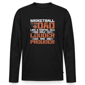 Basketball Dad Papa Vater Geschenkidee - Männer Premium Bio Langarmshirt - Schwarz - Vorne - Nico (187cm)