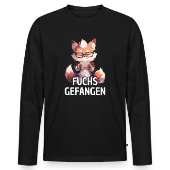 Fuchs gefangen Doppelkopf - Männer Premium Bio Langarmshirt - Schwarz - Vorne - Nico (187cm)
