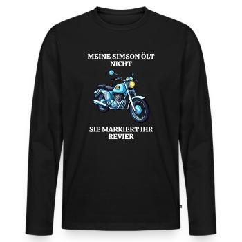 Meine Simson ölt nicht sie markiert ihr Revier - Männer Premium Bio Langarmshirt - Schwarz - Vorne - Nico (187cm)