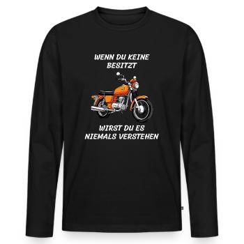 lustiger Spruch Simson - Männer Premium Bio Langarmshirt - Schwarz - Vorne - Nico (187cm)