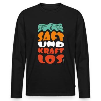 Saft und Kraftlos - Männer Premium Bio Langarmshirt - Schwarz - Vorne - Nico (187cm)