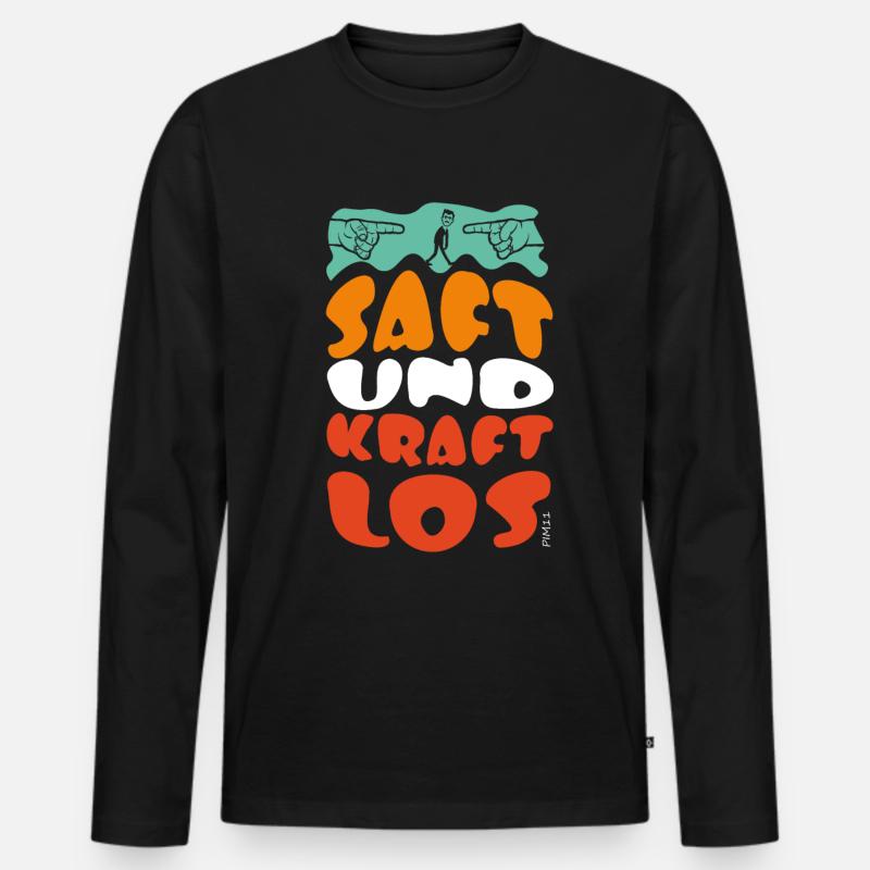 Saft und Kraftlos - Männer Premium Bio Langarmshirt - Schwarz