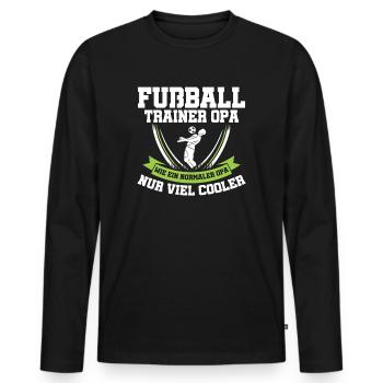 Fußball Trainer Opa Geschenkidee - Männer Premium Bio Langarmshirt - Schwarz - Vorne - Nico (187cm)