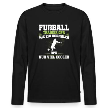 Fußball Trainer Opa Geschenkidee - Männer Premium Bio Langarmshirt - Schwarz - Vorne - Nico (187cm)