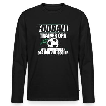 Fußball Trainer Opa Geschenkidee - Männer Premium Bio Langarmshirt - Schwarz - Vorne - Nico (187cm)