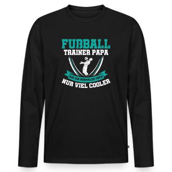 Fußball Trainer Papa Geschenkidee Vater - Männer Premium Bio Langarmshirt - Schwarz - Vorne - Nico (187cm)