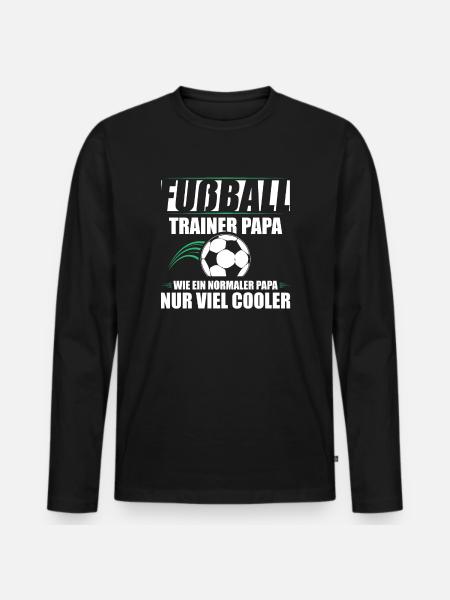 Fußball Trainer Papa Geschenkidee Vater - Männer Premium Bio Langarmshirt - Schwarz