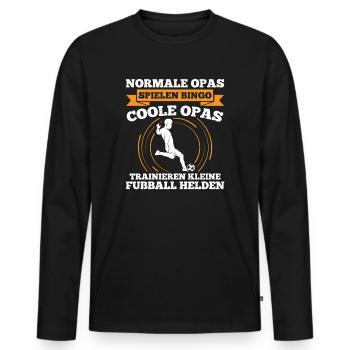 Fußball Opa Trainer Großvater Geschenkidee - Männer Premium Bio Langarmshirt - Schwarz - Vorne - Nico (187cm)