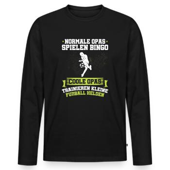 Fußball Opa Trainer Großvater Geschenkidee - Männer Premium Bio Langarmshirt - Schwarz - Vorne - Nico (187cm)