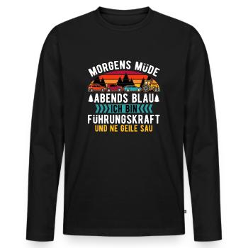 Treckerfahrer Traktor Landwirt Humor Geschenkidee - Männer Premium Bio Langarmshirt - Schwarz - Vorne - Nico (187cm)