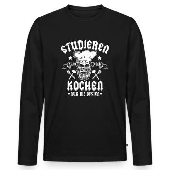 Koch Studieren Kann Jeder Kochen Nur Die Besten - Männer Premium Bio Langarmshirt - Schwarz - Vorne - Nico (187cm)