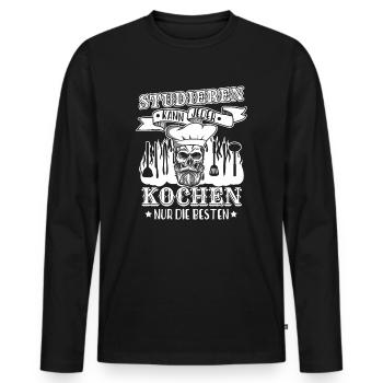 Koch Studieren Kann Jeder Kochen Nur Die Besten - Männer Premium Bio Langarmshirt - Schwarz - Vorne - Nico (187cm)
