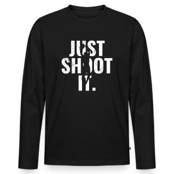 Basketball Just Shoot It Gift Idea Sports - T-shirt manches longues Premium bio Homme - noir - Devant - Nico (187cm)