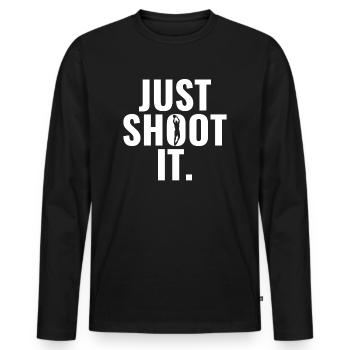 Basketball Just Shoot It Gift Idea Sports - T-shirt manches longues Premium bio Homme - noir - Devant - Nico (187cm)