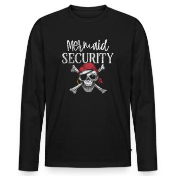 Mermaid Sécurité Pirate Père Frère Papa - T-shirt manches longues Premium bio Homme - noir - Devant - Nico (187cm)