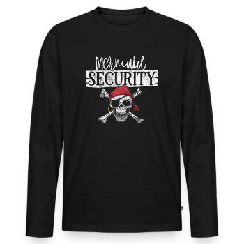 Mermaid Sécurité Pirate Père Frère Papa - T-shirt manches longues Premium bio Homme - noir - Devant - Nico (187cm)