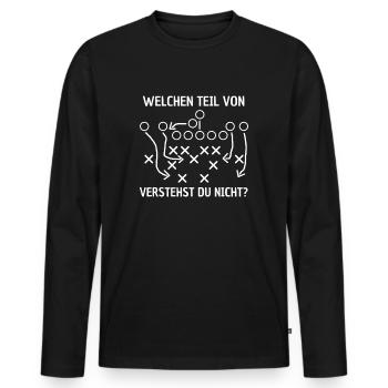 American Football Offense Defense Spruch - Männer Premium Bio Langarmshirt - Schwarz - Vorne - Nico (187cm)