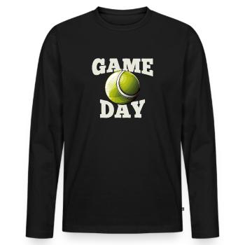 Joueur de tennis Gameday Tennis - T-shirt manches longues Premium bio Homme - noir - Devant - Nico (187cm)