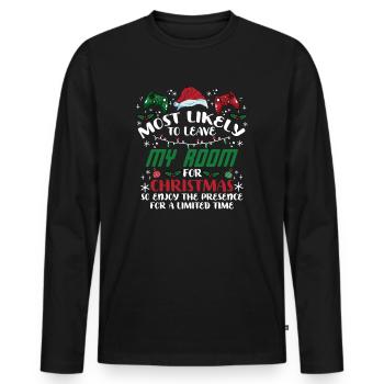 Noël Noël Gamer Gaming Dire Humour Drôle - T-shirt manches longues Premium bio Homme - noir - Devant - Nico (187cm)