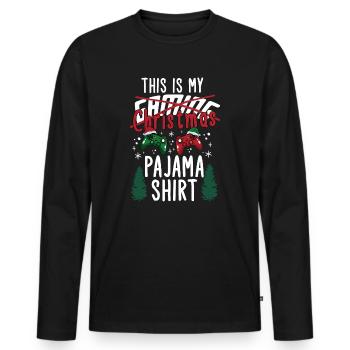 Christmas Gamer Gaming Saying Humor Funny Xmas - Men's Premium Organic Long Sleeve Shirt - black - Front - Nico (187cm)