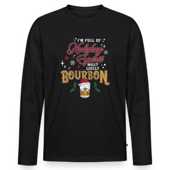 Weihnachten Xmas Whiskey Holiday Spirit Bourbon - Männer Premium Bio Langarmshirt - Schwarz - Vorne - Nico (187cm)