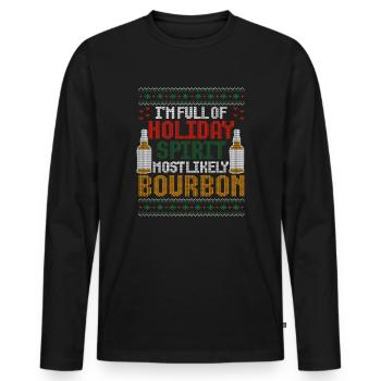 Weihnachten Xmas Whiskey Holiday Spirit Bourbon - Männer Premium Bio Langarmshirt - Schwarz - Vorne - Nico (187cm)