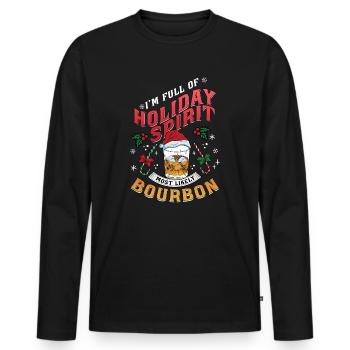 Christmas Xmas Whiskey Holiday Spirit Bourbon - Men's Premium Organic Long Sleeve Shirt - black - Front - Nico (187cm)