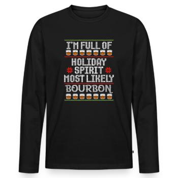Weihnachten Xmas Whiskey Holiday Spirit Bourbon - Männer Premium Bio Langarmshirt - Schwarz - Vorne - Nico (187cm)