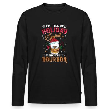 Weihnachten Xmas Whiskey Holiday Spirit Bourbon - Männer Premium Bio Langarmshirt - Schwarz - Vorne - Nico (187cm)