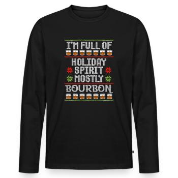 Christmas Xmas Whiskey Holiday Spirit Bourbon - Men's Premium Organic Long Sleeve Shirt - black - Front - Nico (187cm)