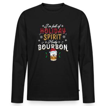 Weihnachten Xmas Whiskey Holiday Spirit Bourbon - Männer Premium Bio Langarmshirt - Schwarz - Vorne - Nico (187cm)