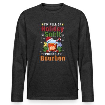 Noël Hommes Drôle Vacances Bourbon - T-shirt manches longues Premium bio Homme - anthracite chiné - Devant - Nico (187cm)