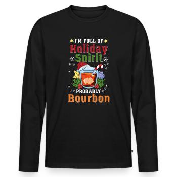 Christmas Men Funny Holiday Spirit Bourbon - Men's Premium Organic Long Sleeve Shirt - black - Front - Nico (187cm)
