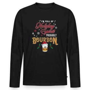 Weihnachten Männer Humor Holiday Spirit Bourbon - Männer Premium Bio Langarmshirt - Schwarz - Vorne - Nico (187cm)
