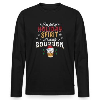 Christmas Men Humor Holiday Spirit Bourbon - Men's Premium Organic Long Sleeve Shirt - black - Front - Nico (187cm)