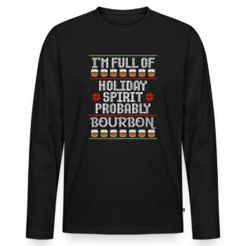 Noël Hommes Humour Vacances Bourbon - T-shirt manches longues Premium bio Homme - noir - Devant - Nico (187cm)