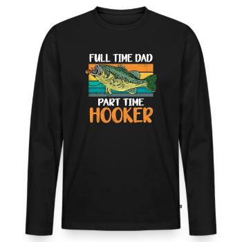 Angler Papa Vater Angeln Geschenkidee Humor Spruch - Männer Premium Bio Langarmshirt - Schwarz - Vorne - Nico (187cm)