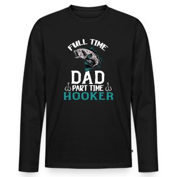 Angler Angeln Papa Vater Geschenkidee Humor Spruch - Männer Premium Bio Langarmshirt - Schwarz - Vorne - Nico (187cm)