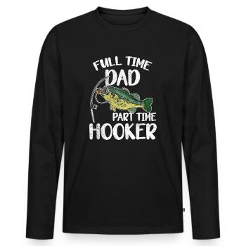 Angler Papa Vater Angeln Geschenkidee Lustig Humor - Männer Premium Bio Langarmshirt - Schwarz - Vorne - Nico (187cm)