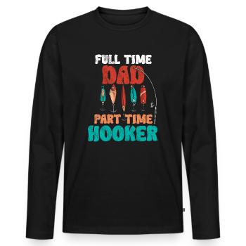 Angler Angeln Papa Vater Geschenkidee Lustig Humor - Männer Premium Bio Langarmshirt - Schwarz - Vorne - Nico (187cm)