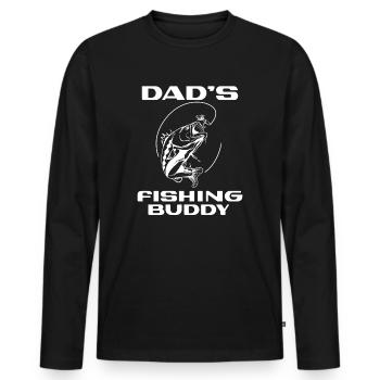 Pêcheur à la ligne père fils compagnon de pêche de papa - T-shirt manches longues Premium bio Homme - noir - Devant - Nico (187cm)
